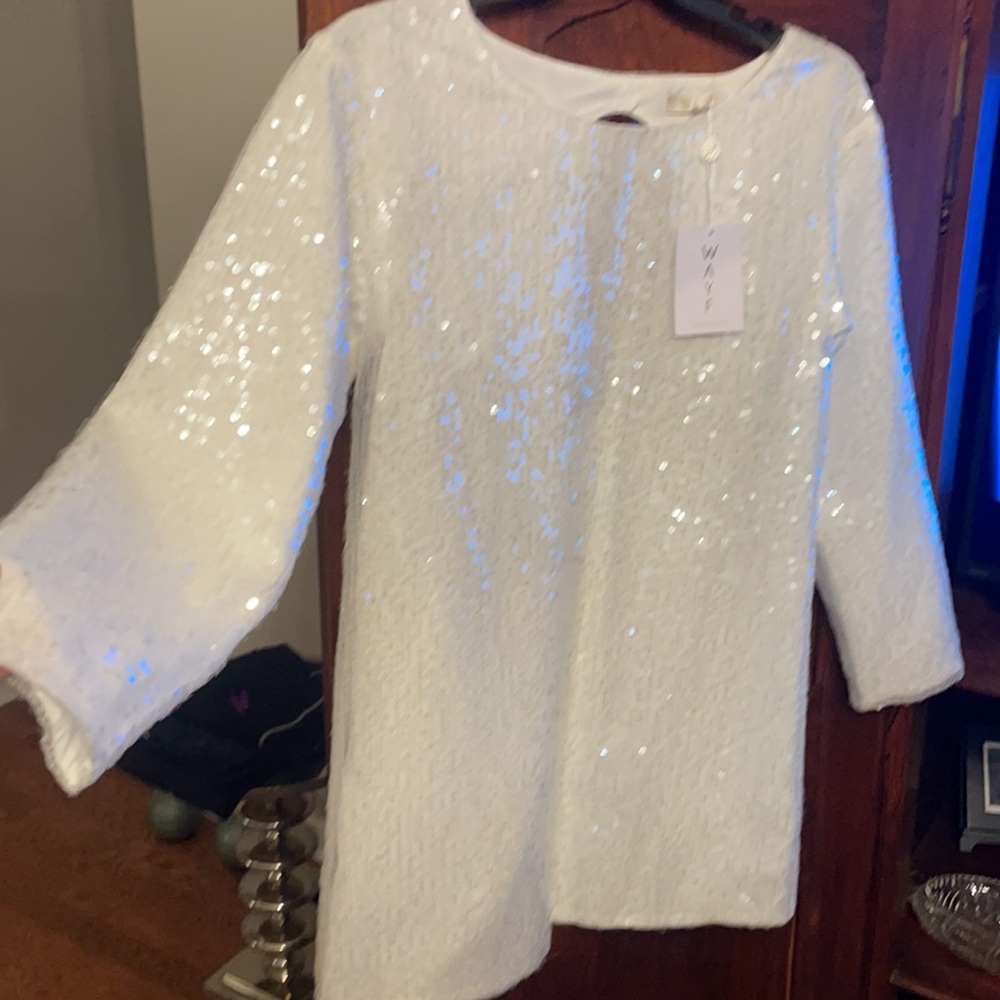 New with tags white sequin dress